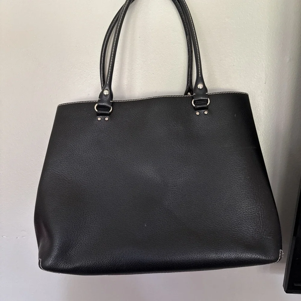 KATE SPADE Wellesley Quinn Black Leather Tote Purse Satchel Large